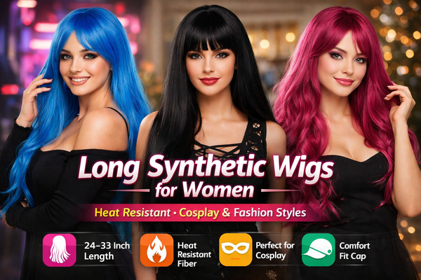 Long Synthetic Wigs for Women – Heat Resistant Cosplay & Fashion Hair Wigs