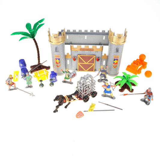 AZ Trading & Import Castle Knights Action Figure Toy Army Playset with Assemble Castle fir kids