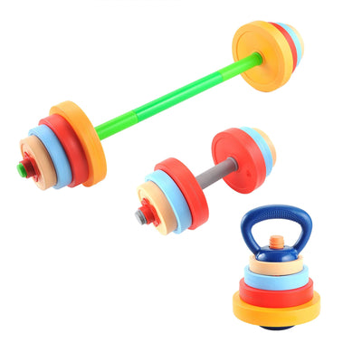 5in1 Adjustable Weight Playset for Kids - Dumbbell, Barbell & Kettlebells