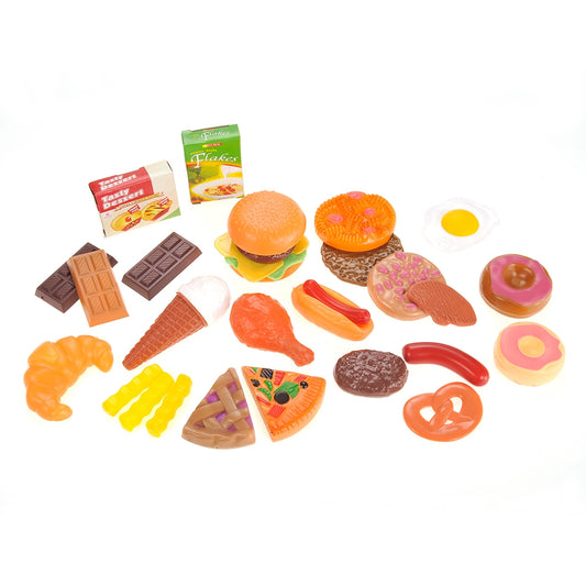 AZ Trading & Import Fast Food & Dessert Play Food Set For Kids - 30 pieces