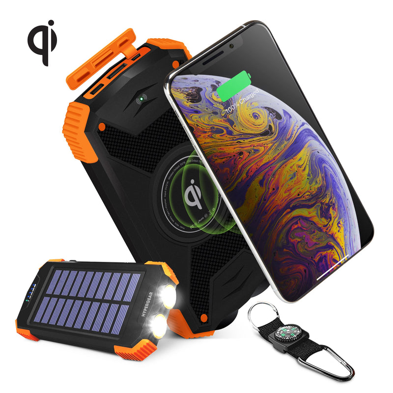 10,000mAh | Wireless Solar Power Bank | Black - US Stores