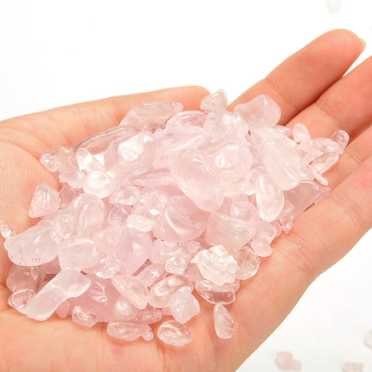 AZ Trading & Import Rose Quartz Tumbled Chips Stone (1 Pound)