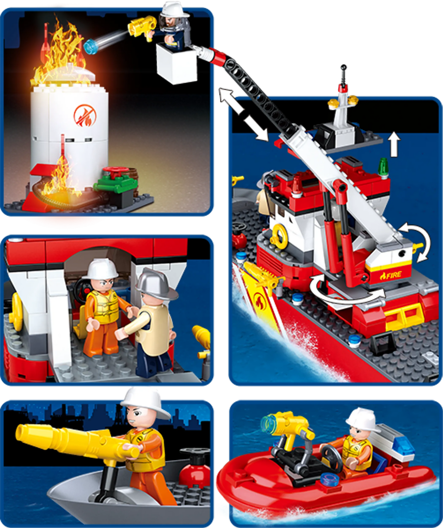 Fire Boat and Oil Tank Building Brick Kit (429 Pcs)