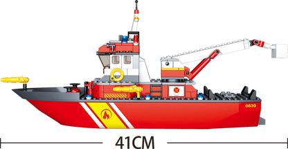 Fire Boat and Oil Tank Building Brick Kit (429 Pcs)
