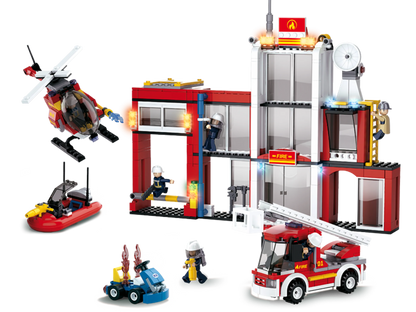 Fire Station Building Brick Kit (612 Pcs)
