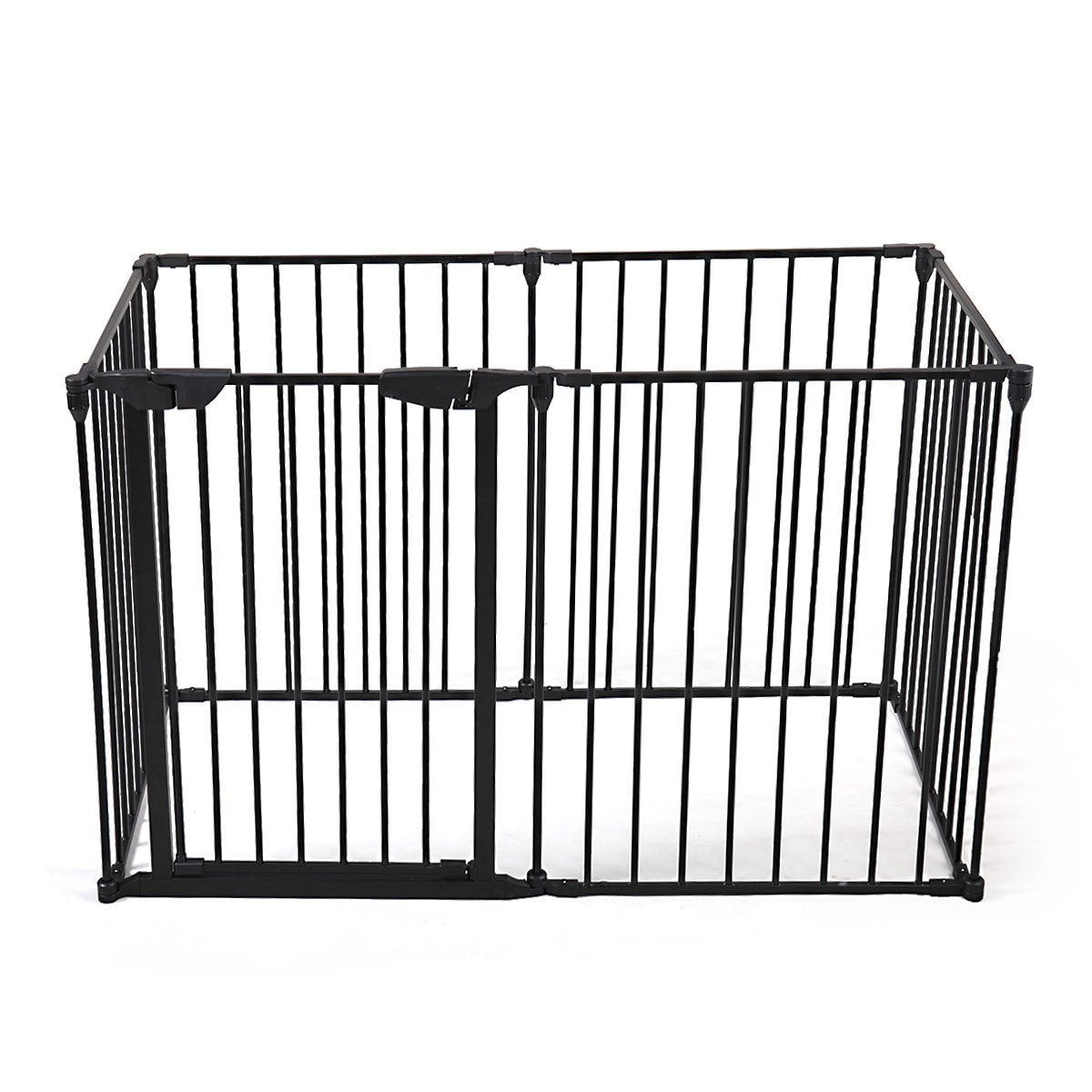 146" Extra Wide Baby Gate, 6 - Panel Baby Pet Playpen, Fireplace Safety Fence, Foldable Barrier Gate, Black - US Stores