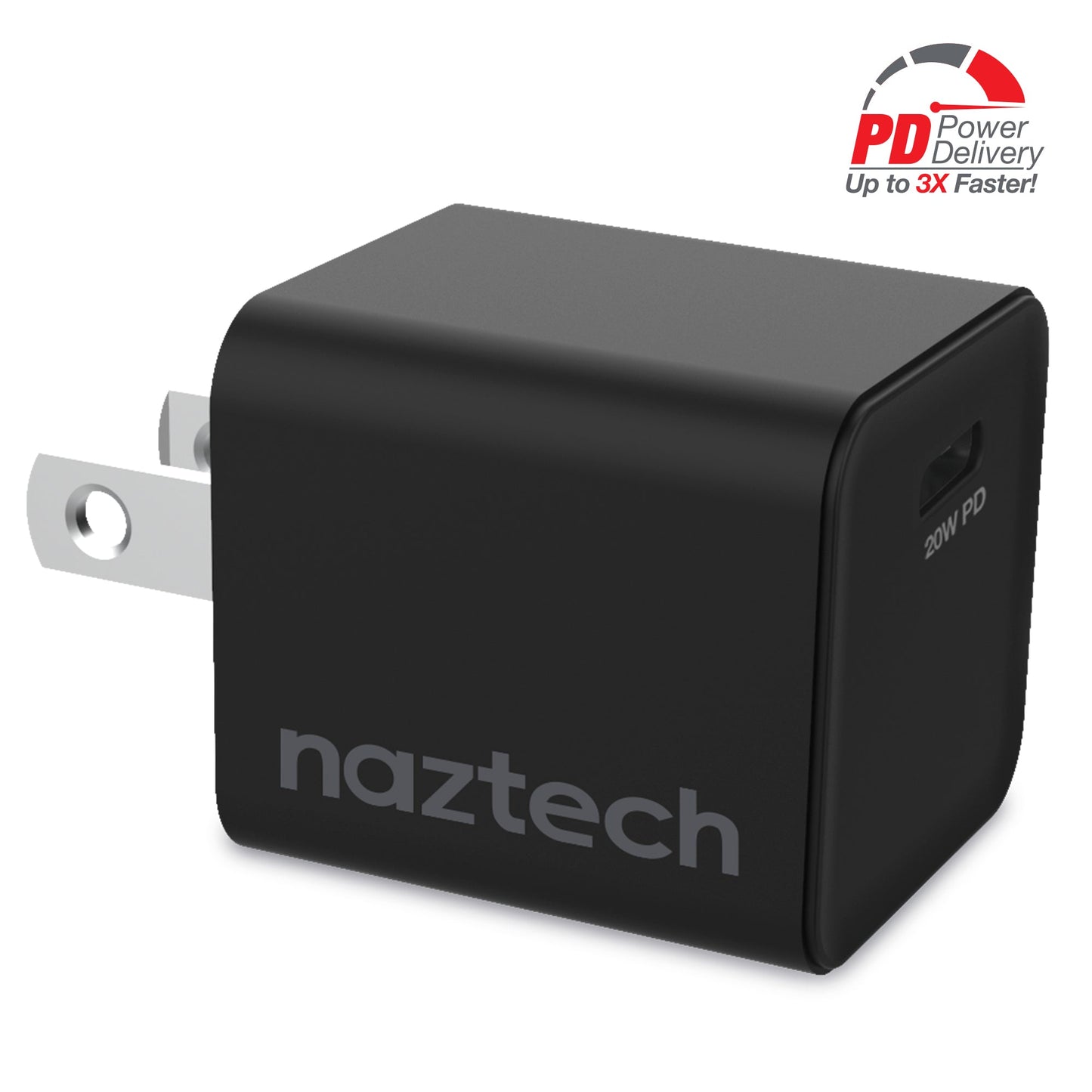 Naztech 20W PD Mini Fast Wall Charger Black