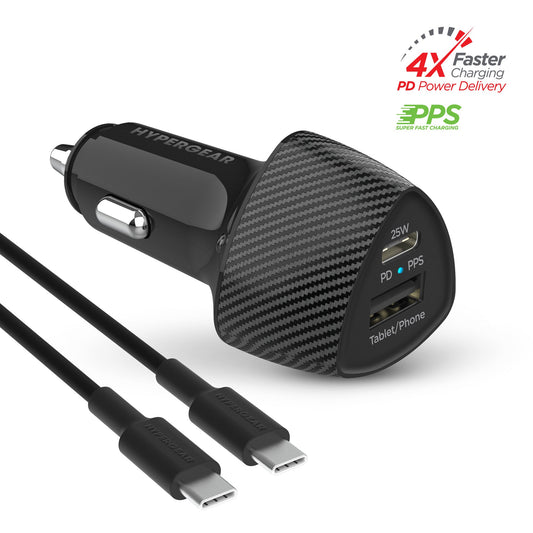 HyperGear SpeedBoost 25W PD USB-C Car Kit Black