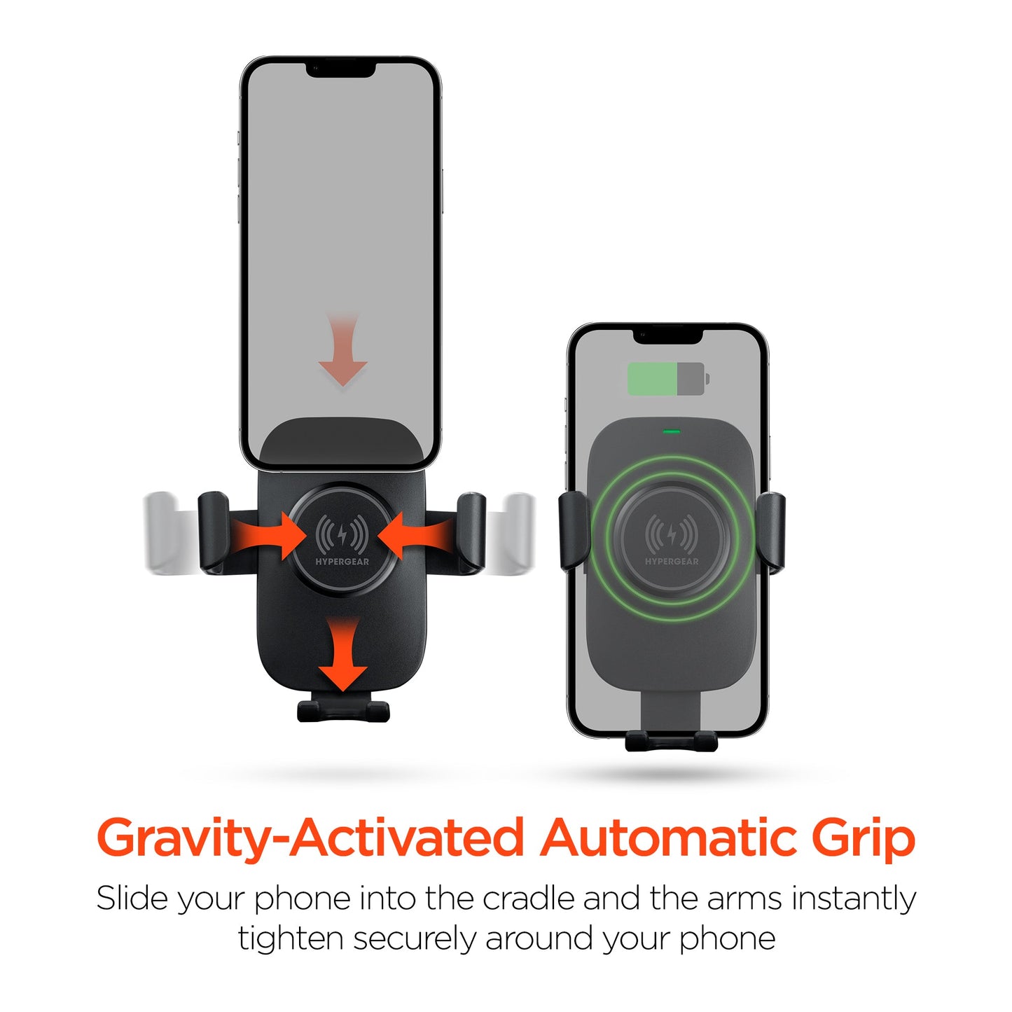 HyperGear Gravity 15W Wireless Fast Charge Mount Black (Vent, Dash, Windshield)