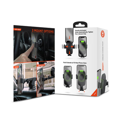 HyperGear Gravity 15W Wireless Fast Charge Mount Black (Vent, Dash, Windshield)