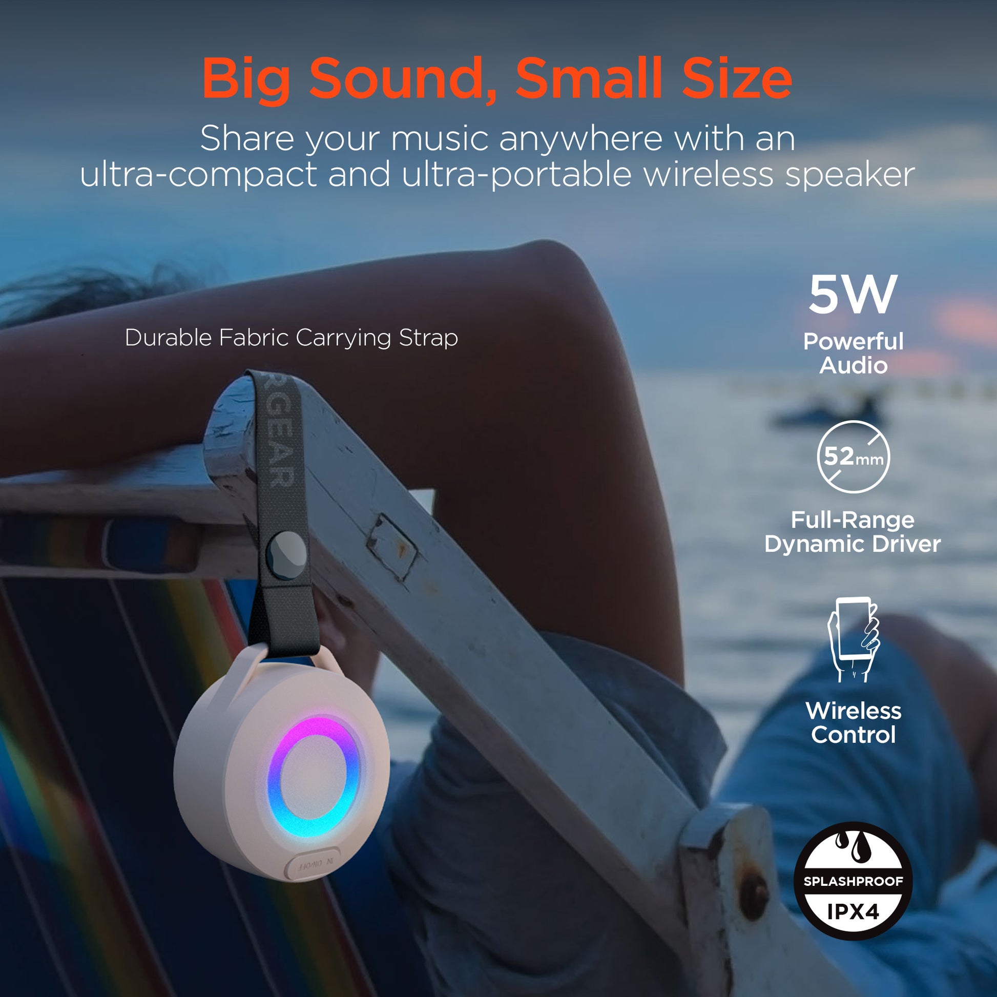 Wireless Audio Essentials Duo | Light-Up Speaker + Headphones | Beige - US Stores