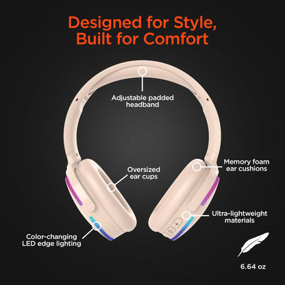 Wireless Audio Essentials Duo | Light-Up Speaker + Headphones | Beige - US Stores