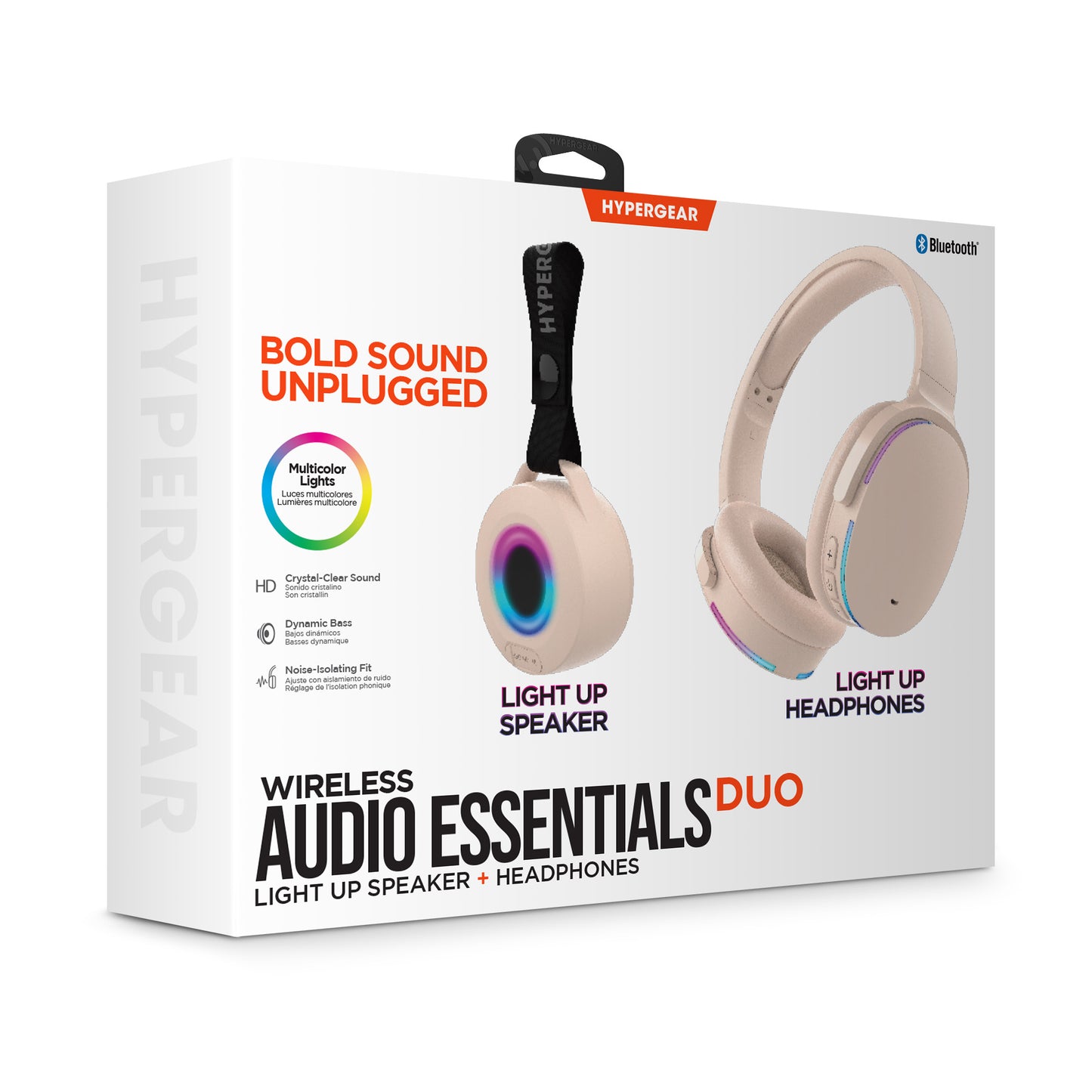 Wireless Audio Essentials Duo | Light-Up Speaker + Headphones | Beige - US Stores