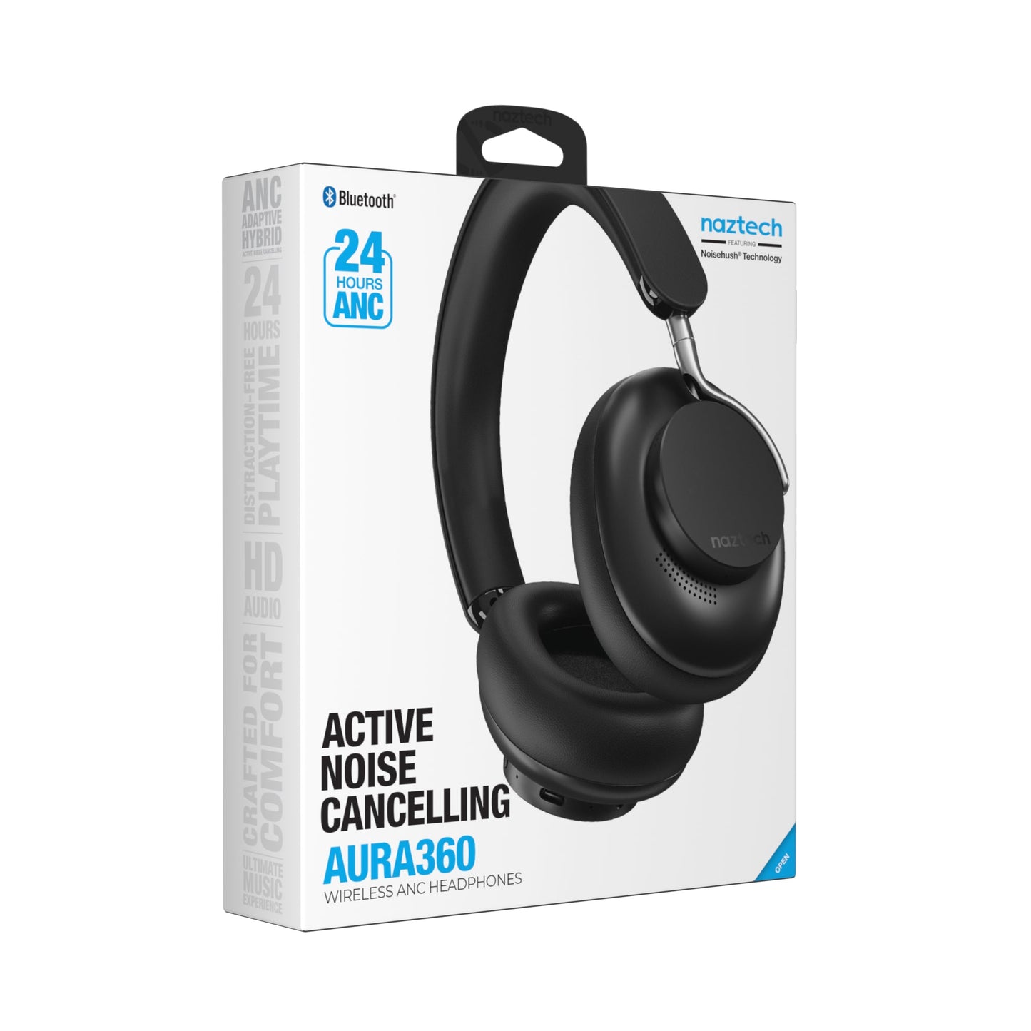 Naztech Aura 360 ANC Wireless Headphones Midnight