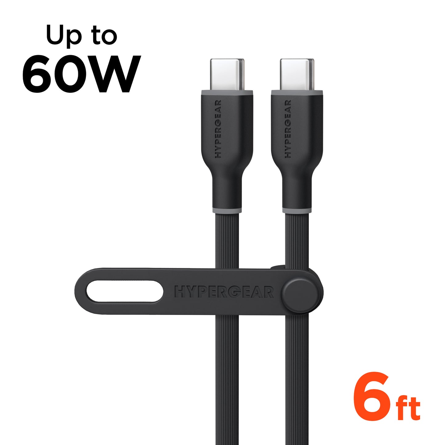 Flexi Pro USB-C to USB-C Soft-Touch Fast Charge Cable | 6ft | Black - US Stores