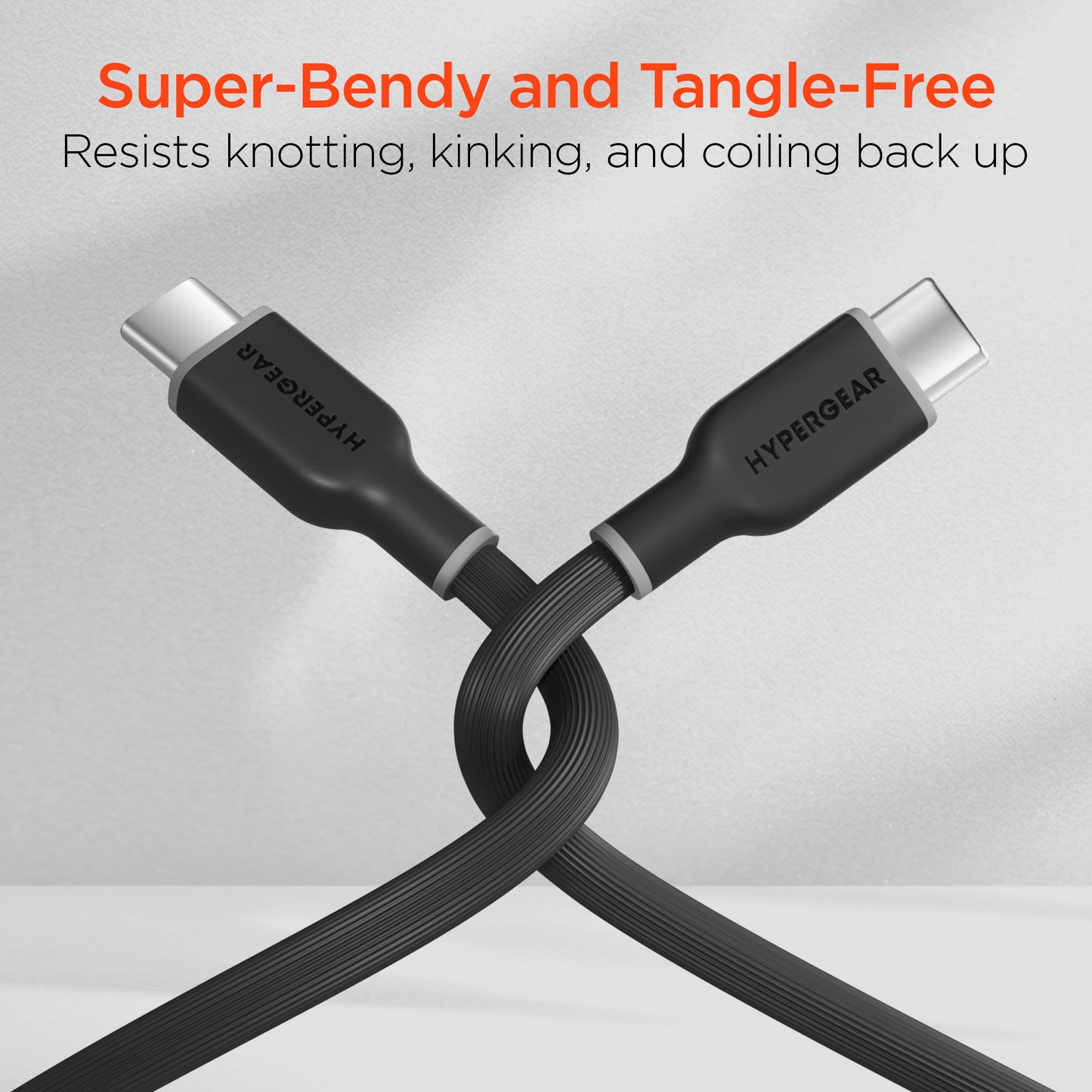 Flexi Pro USB-C to USB-C Soft-Touch Fast Charge Cable | 6ft | Black - US Stores
