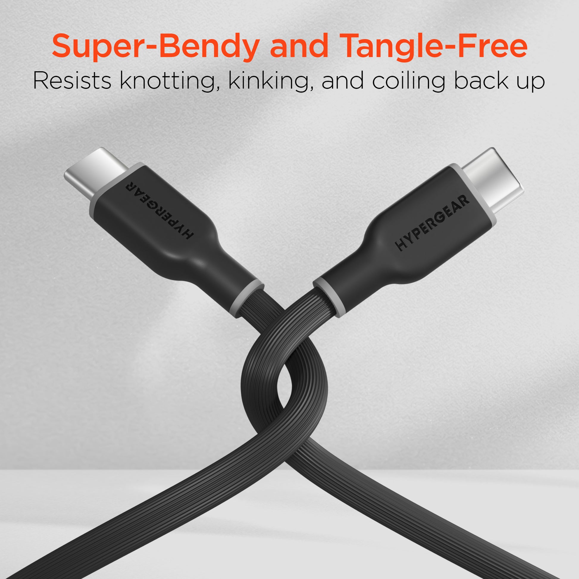 Flexi Pro USB-C to USB-C Soft-Touch Fast Charge Cable | 6ft | Black - US Stores