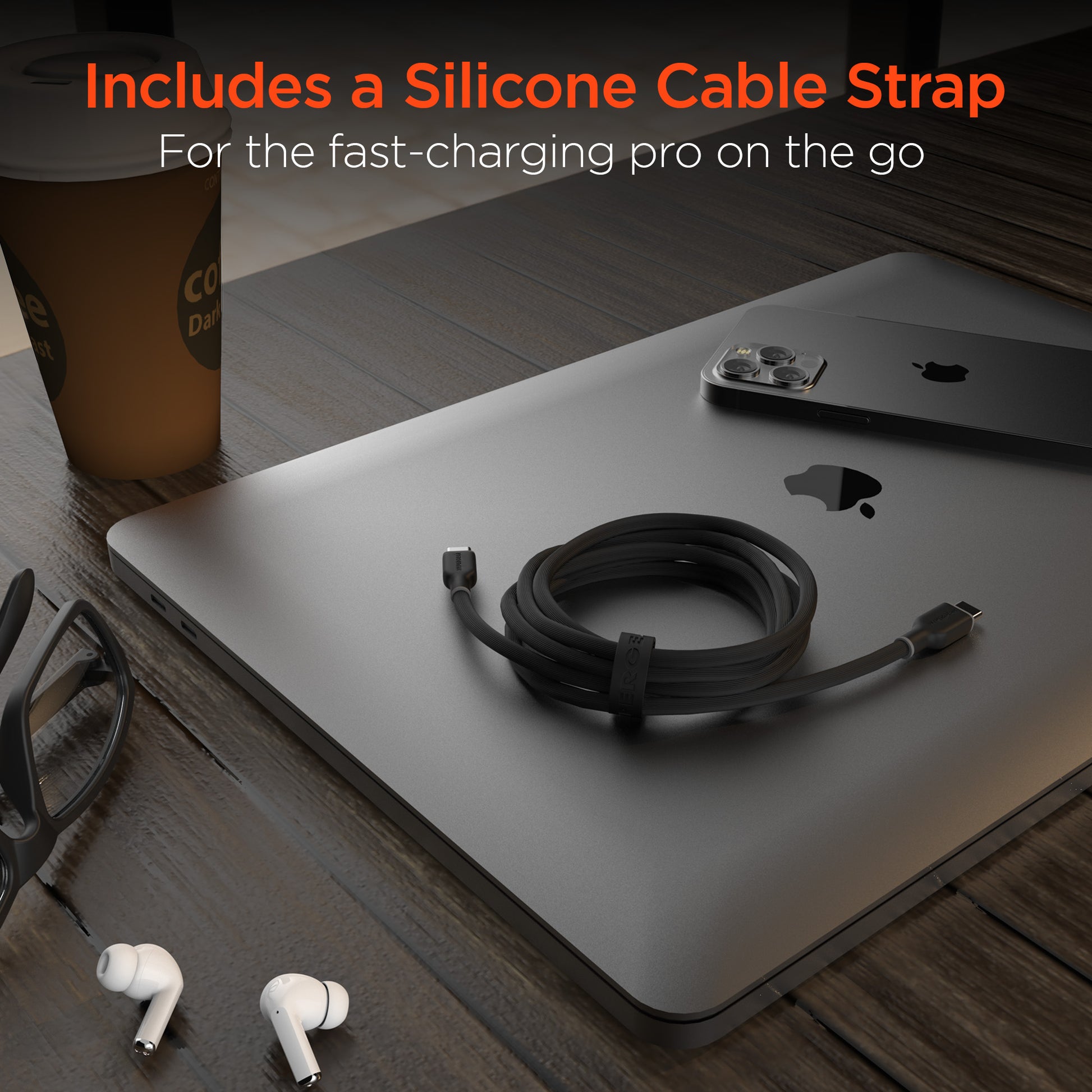 Flexi Pro USB-C to USB-C Soft-Touch Fast Charge Cable | 6ft | Black - US Stores