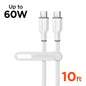 10ft White Flexi Pro USB-C to USB-C Fast Charge Cable - US Stores