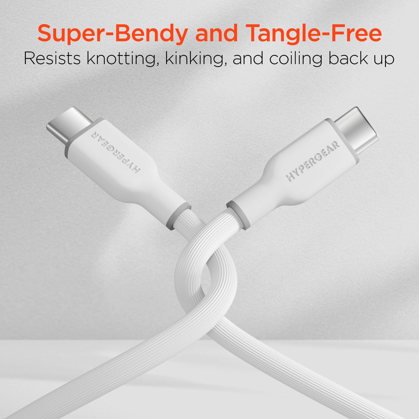 10ft White Flexi Pro USB-C to USB-C Fast Charge Cable - US Stores