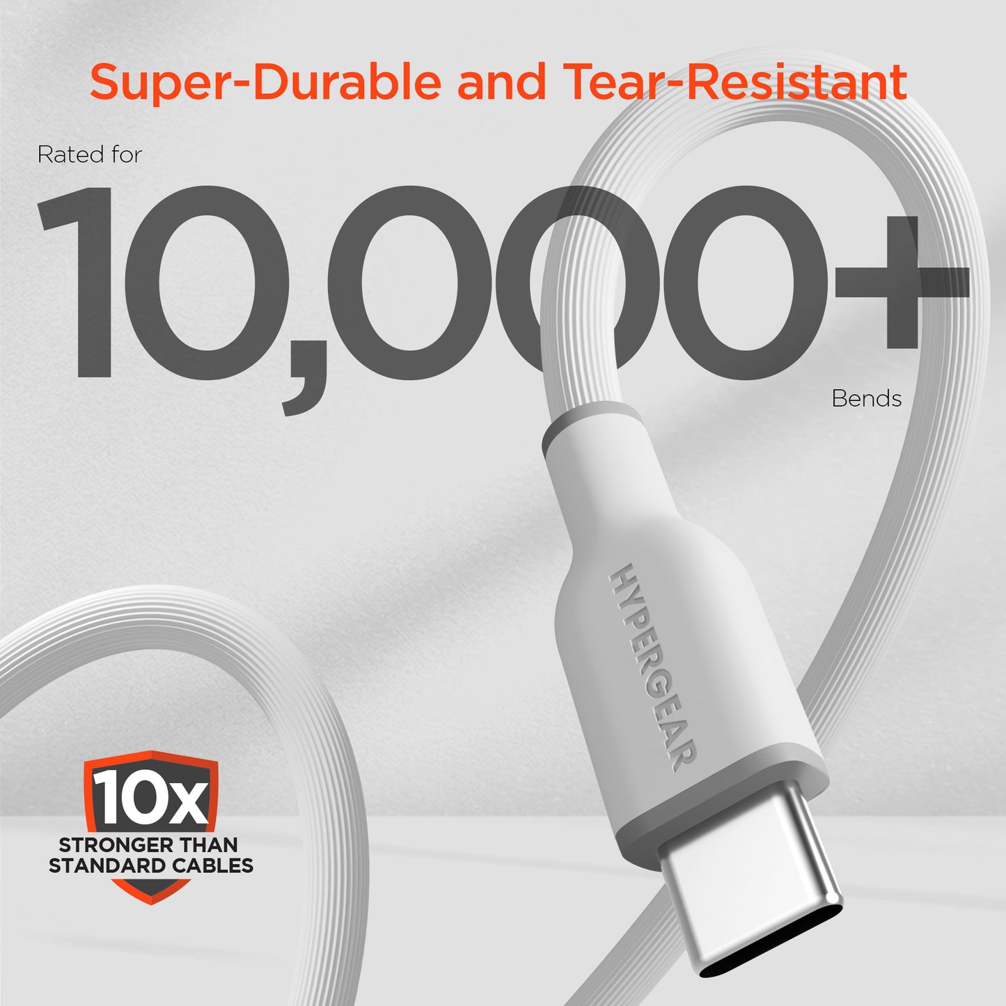 10ft White Flexi Pro USB-C to USB-C Fast Charge Cable - US Stores
