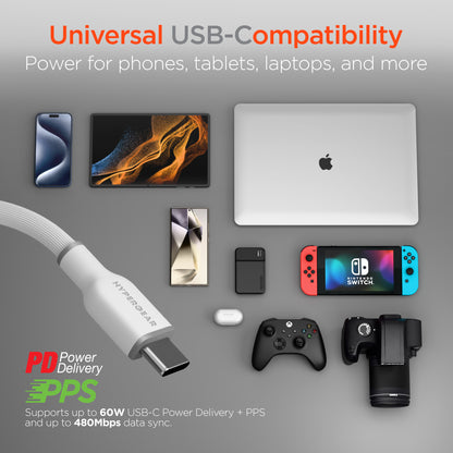10ft White Flexi Pro USB-C to USB-C Fast Charge Cable - US Stores