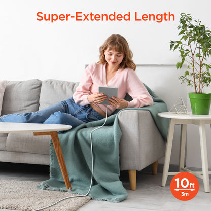 10ft White Flexi Pro USB-C to USB-C Fast Charge Cable - US Stores