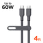 Flexi Pro USB-C to USB-C Soft-Touch Fast Charge Cable | 4ft | Gray - US Stores