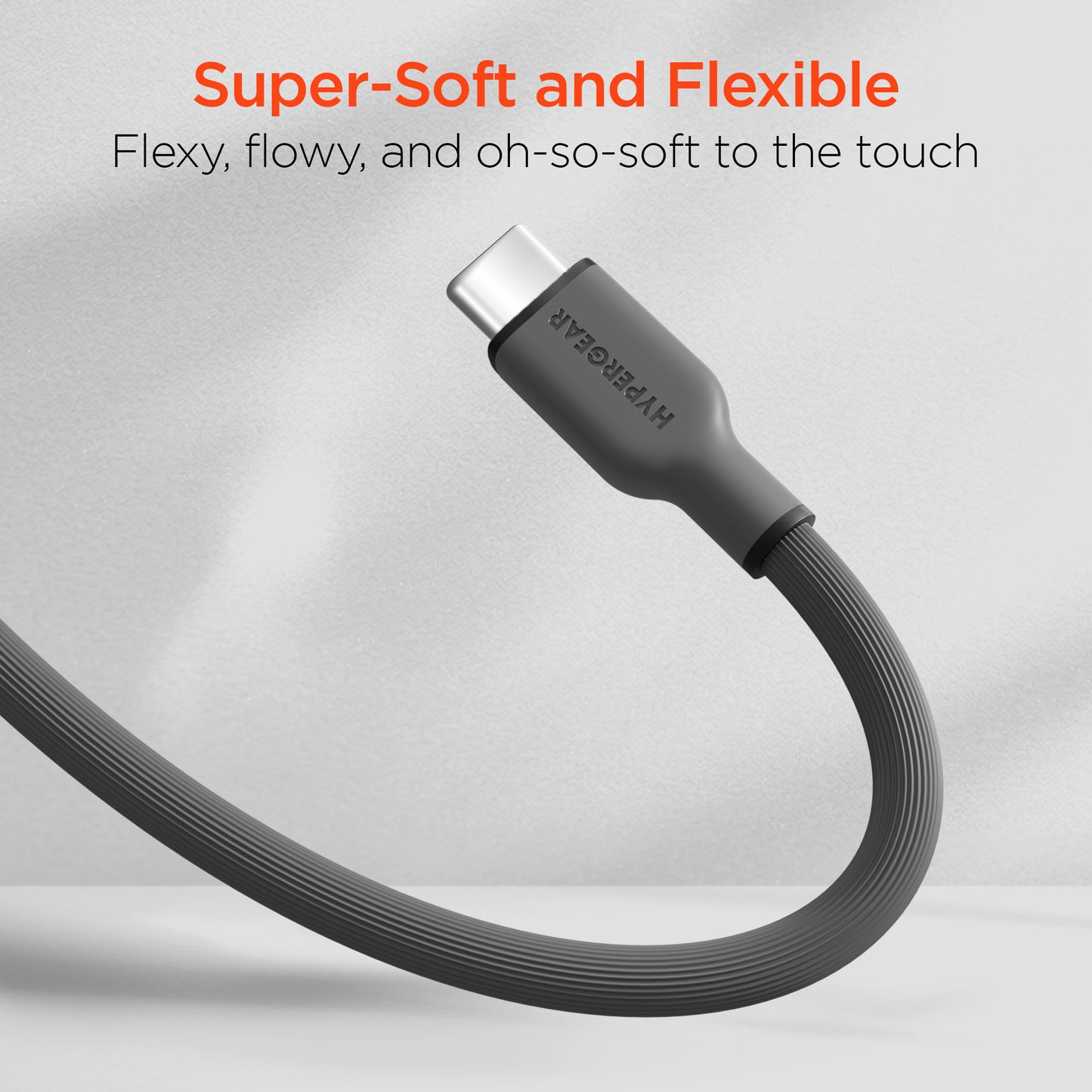 Flexi Pro USB-C to USB-C Soft-Touch Fast Charge Cable | 4ft | Gray - US Stores
