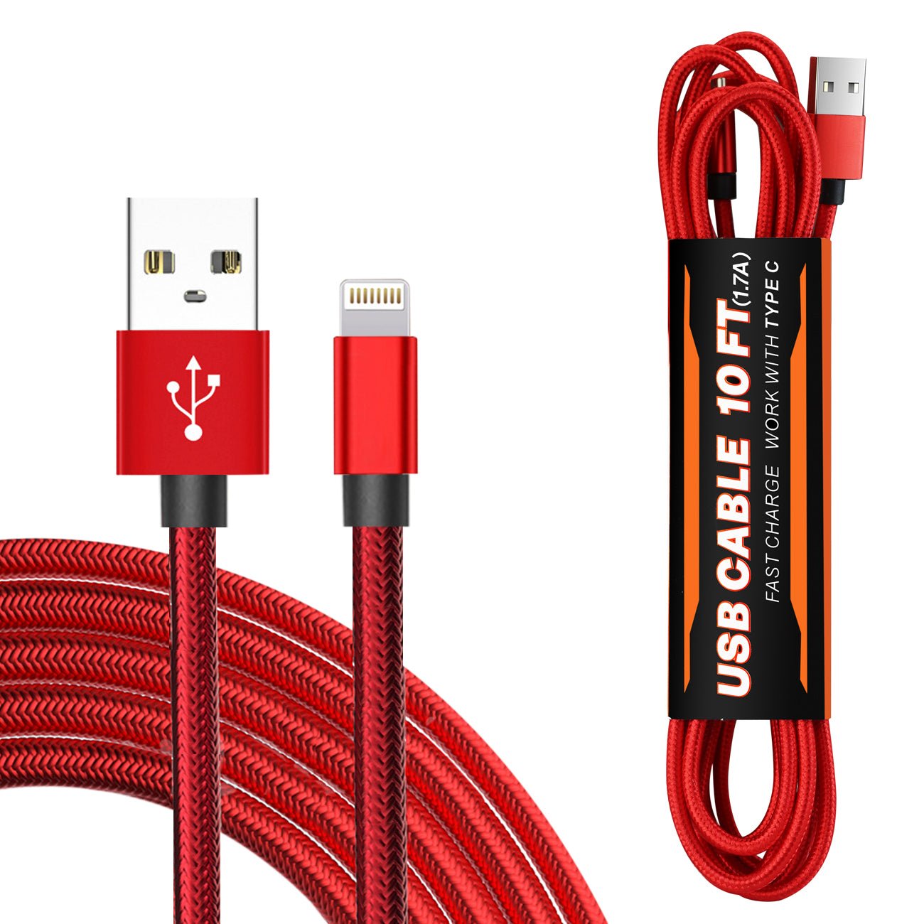 1.7A 10FT USB Cable For IOS - US Stores