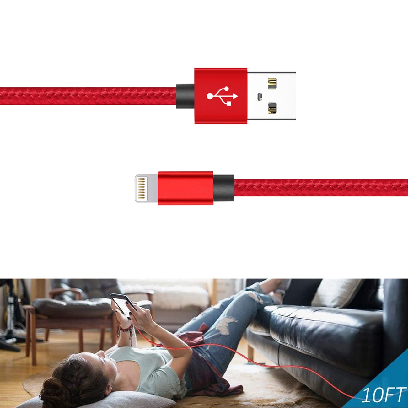 1.7A 10FT USB Cable For IOS - US Stores