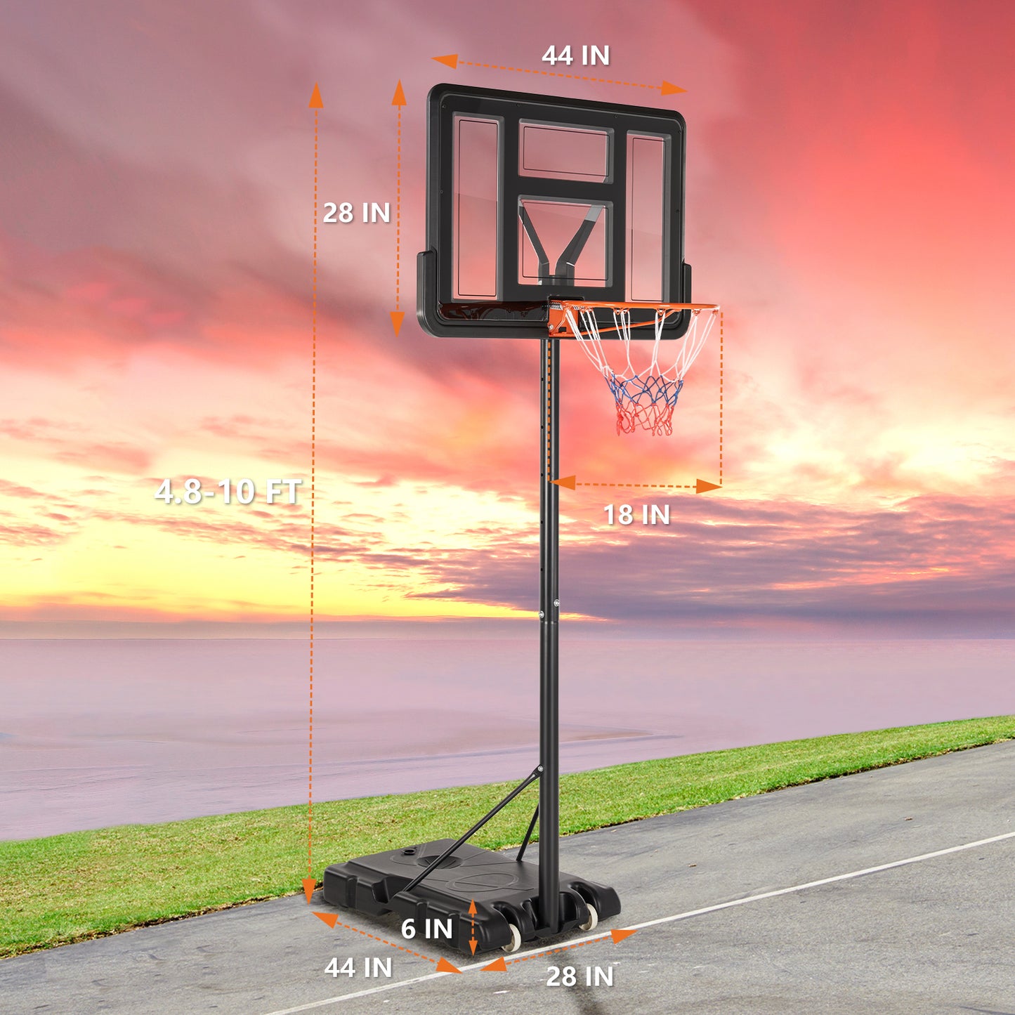 Outdoor portable basketball rack, suitable for children and adults, durable family game set