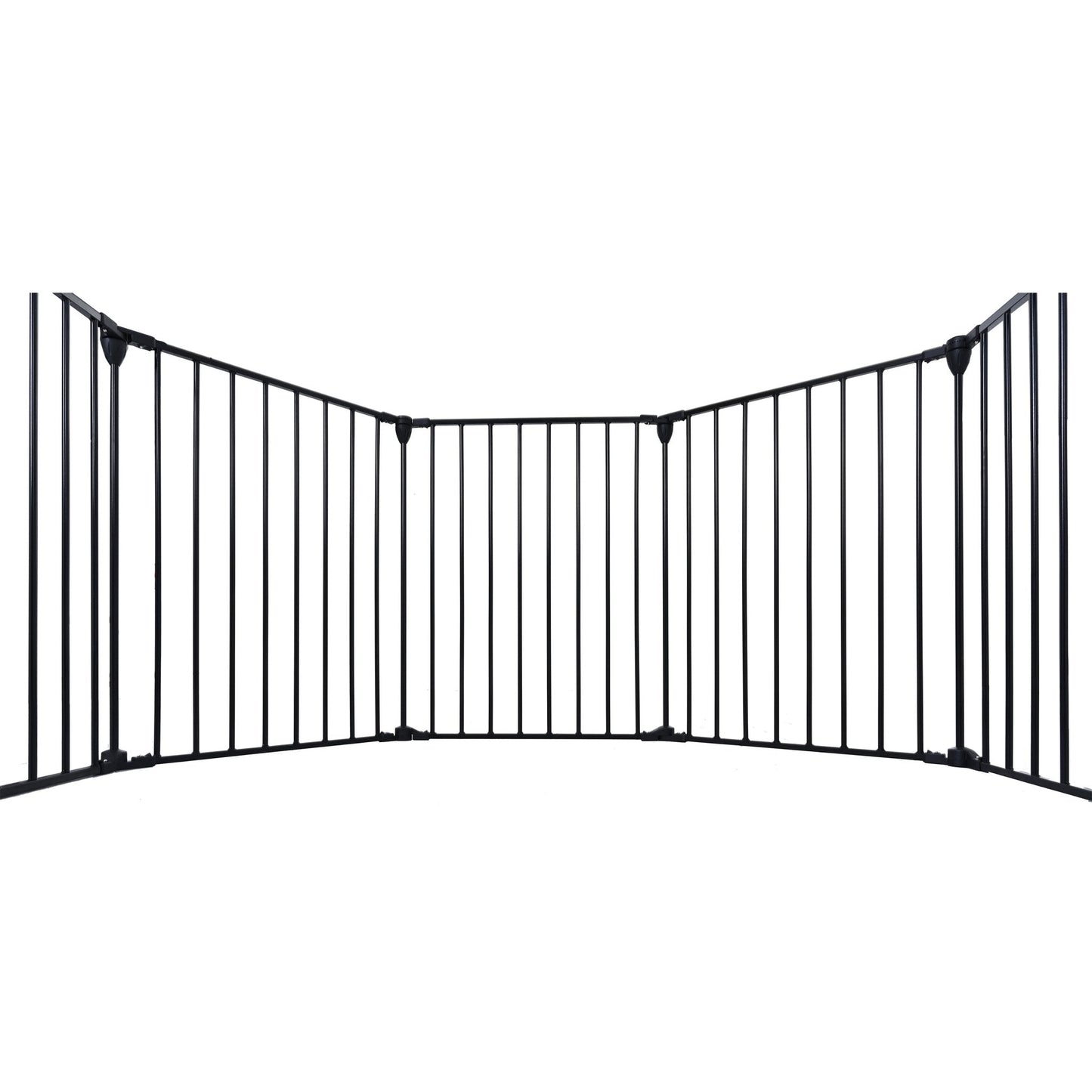 200" Adjustable Safety Gate 8 Panels Play Yard Metal Doorways Fireplace Fence Christmas Tree Fence Gate for House Stairs Gate prohibited area fence - US Stores