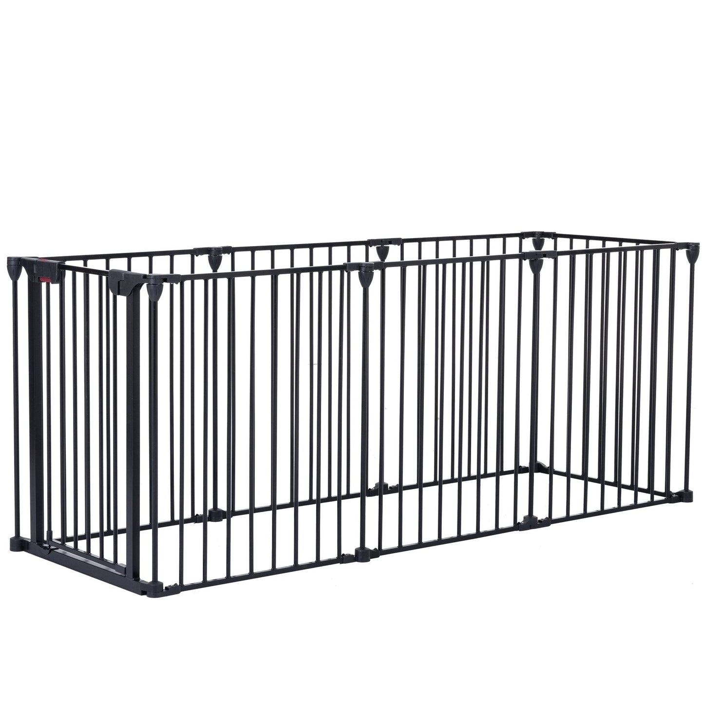 200" Adjustable Safety Gate 8 Panels Play Yard Metal Doorways Fireplace Fence Christmas Tree Fence Gate for House Stairs Gate prohibited area fence - US Stores