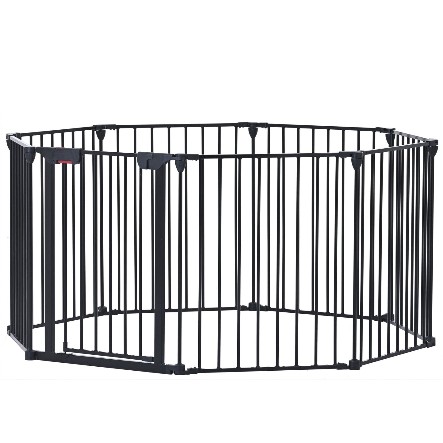 200" Adjustable Safety Gate 8 Panels Play Yard Metal Doorways Fireplace Fence Christmas Tree Fence Gate for House Stairs Gate prohibited area fence - US Stores