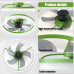 Ceiling Fans with Lights Dimmable LED Embedded installation of thin modern ceiling fans(Green)