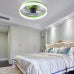 Ceiling Fans with Lights Dimmable LED Embedded installation of thin modern ceiling fans(Green)