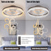 Ceiling Fans with Lights, Minimalist Ring Led Chandelier Fan with Remote Control Modern Ceiling Lamp for Bedroom Nursery Living Room