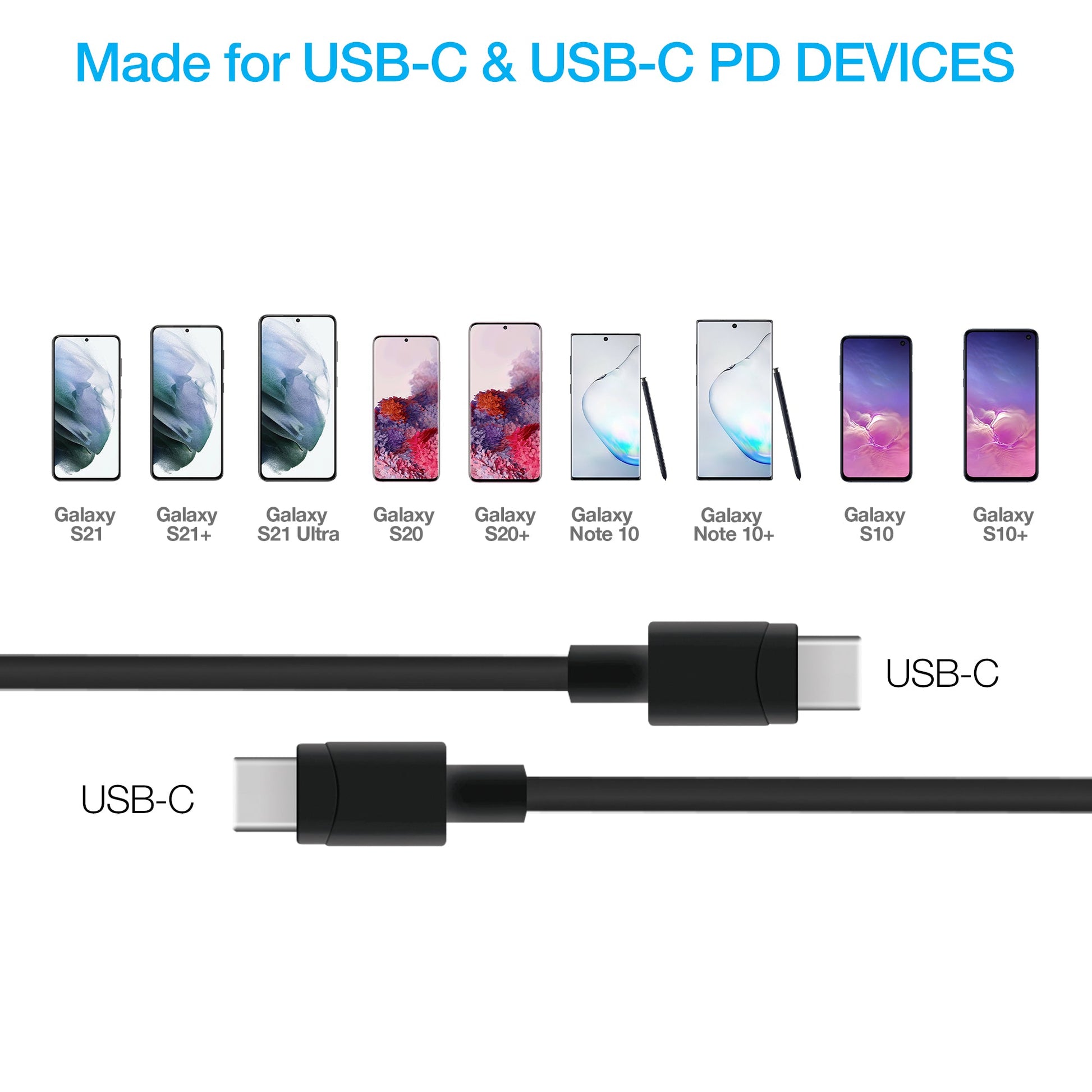 20W USB-C PD Fast Wall Charger | 4ft USB-C Cable | Black - US Stores
