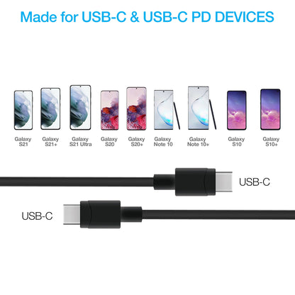 20W USB-C PD Fast Wall Charger | 4ft USB-C Cable | Black - US Stores