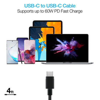 20W USB-C PD Fast Wall Charger | 4ft USB-C Cable | Black - US Stores