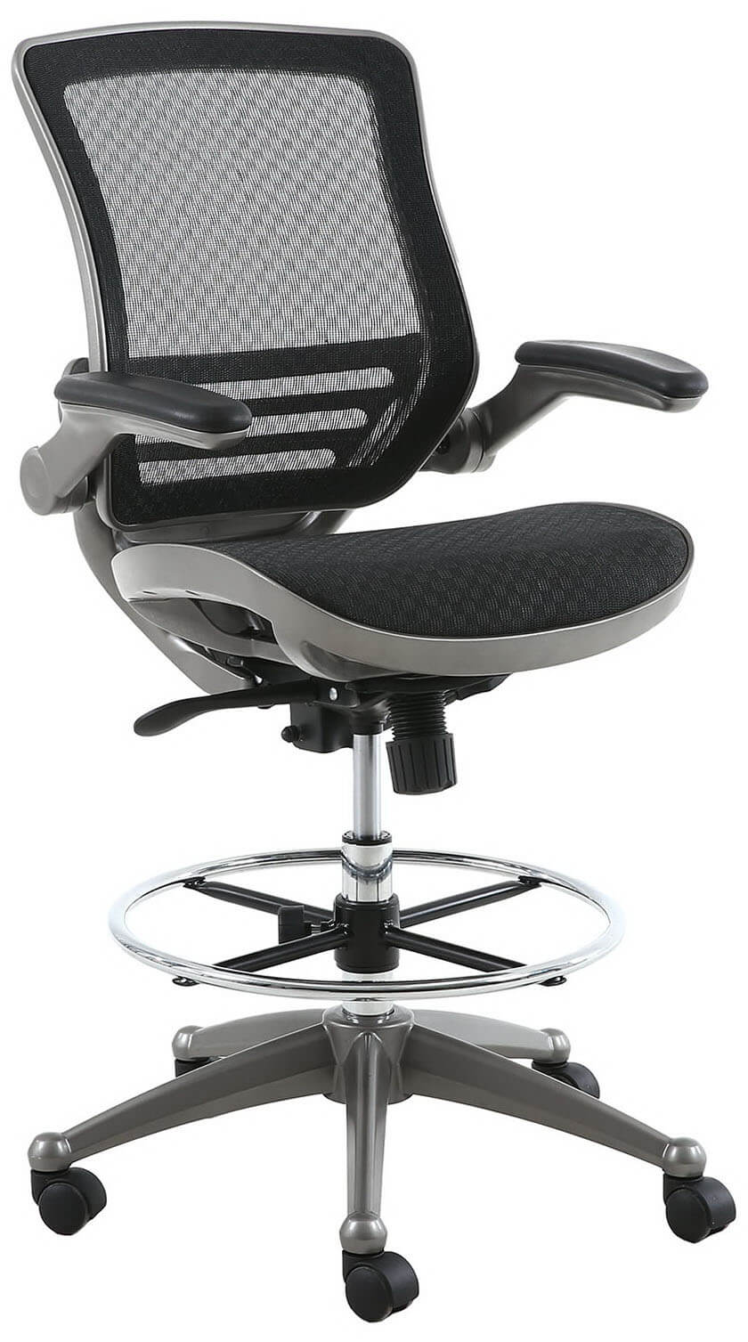 Harwick Evolve™ All Mesh Heavy Duty Drafting Chair - Gunmetal Finish