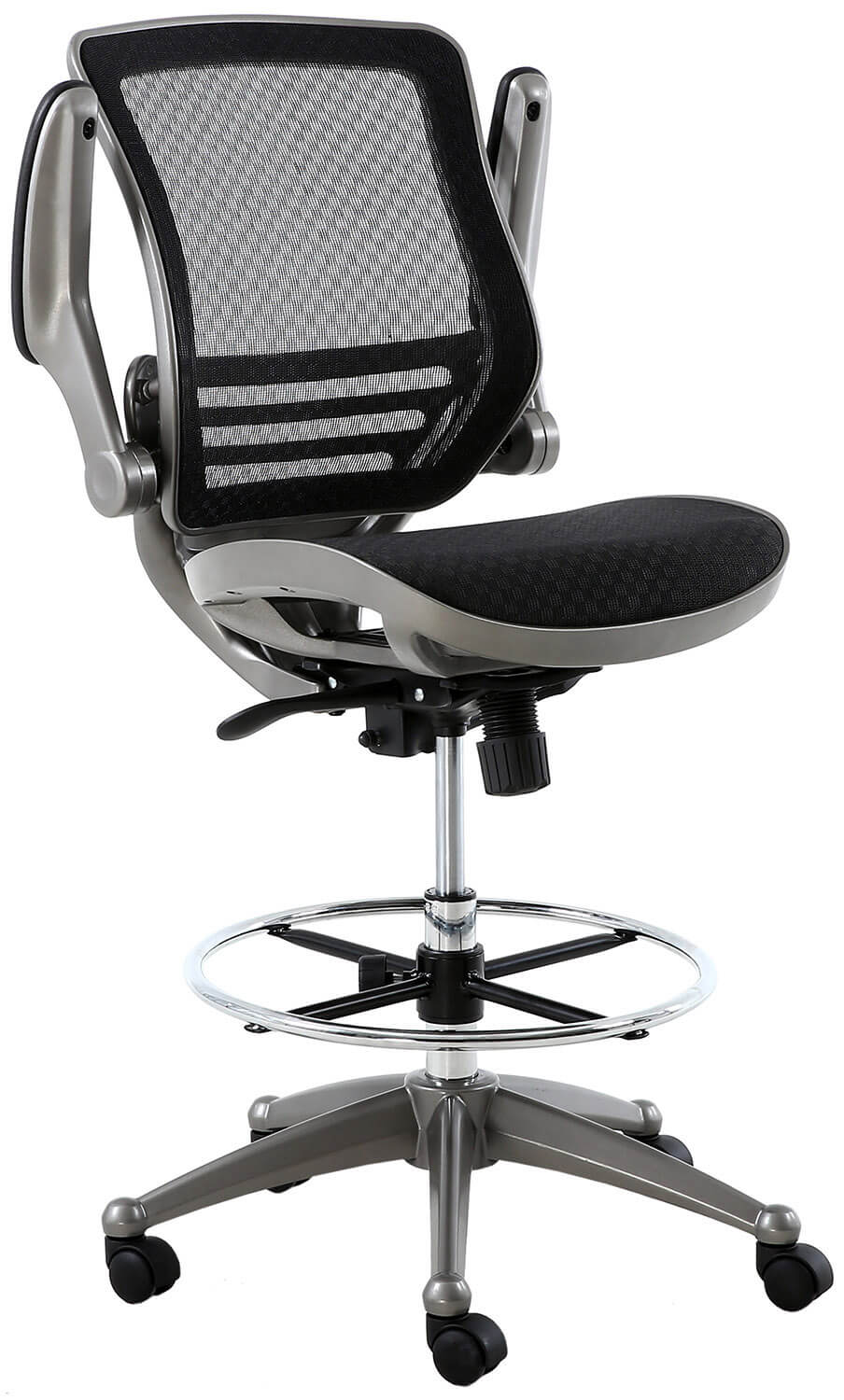 Harwick Evolve™ All Mesh Heavy Duty Drafting Chair - Gunmetal Finish