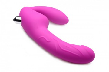 XR Brands Strap U Royal Rider Vibrating Strapless Strap- on Dildo - Pink