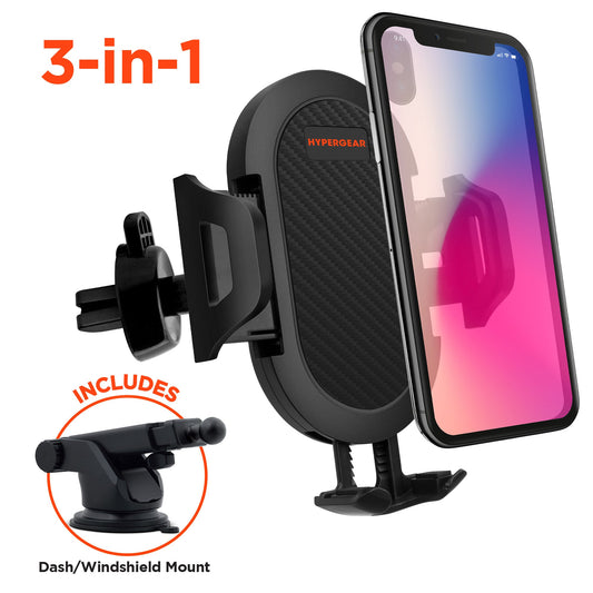 3-in-1 Phone Mount Kit | Vent + Dashboard + Windshield | Black - US Stores