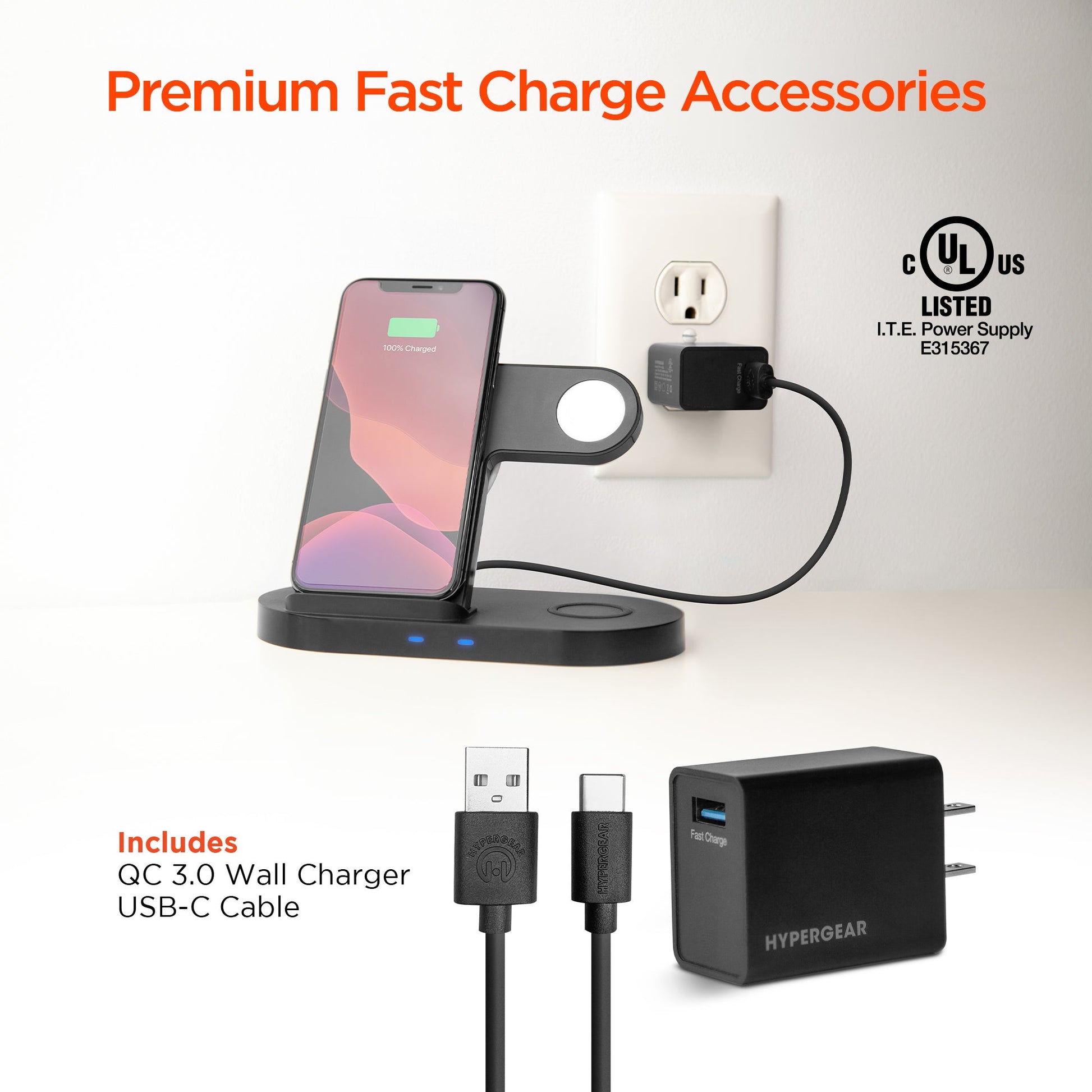 3-in-1 Wireless Charging Dock Phone + Apple Watch + AirPods - US Stores
