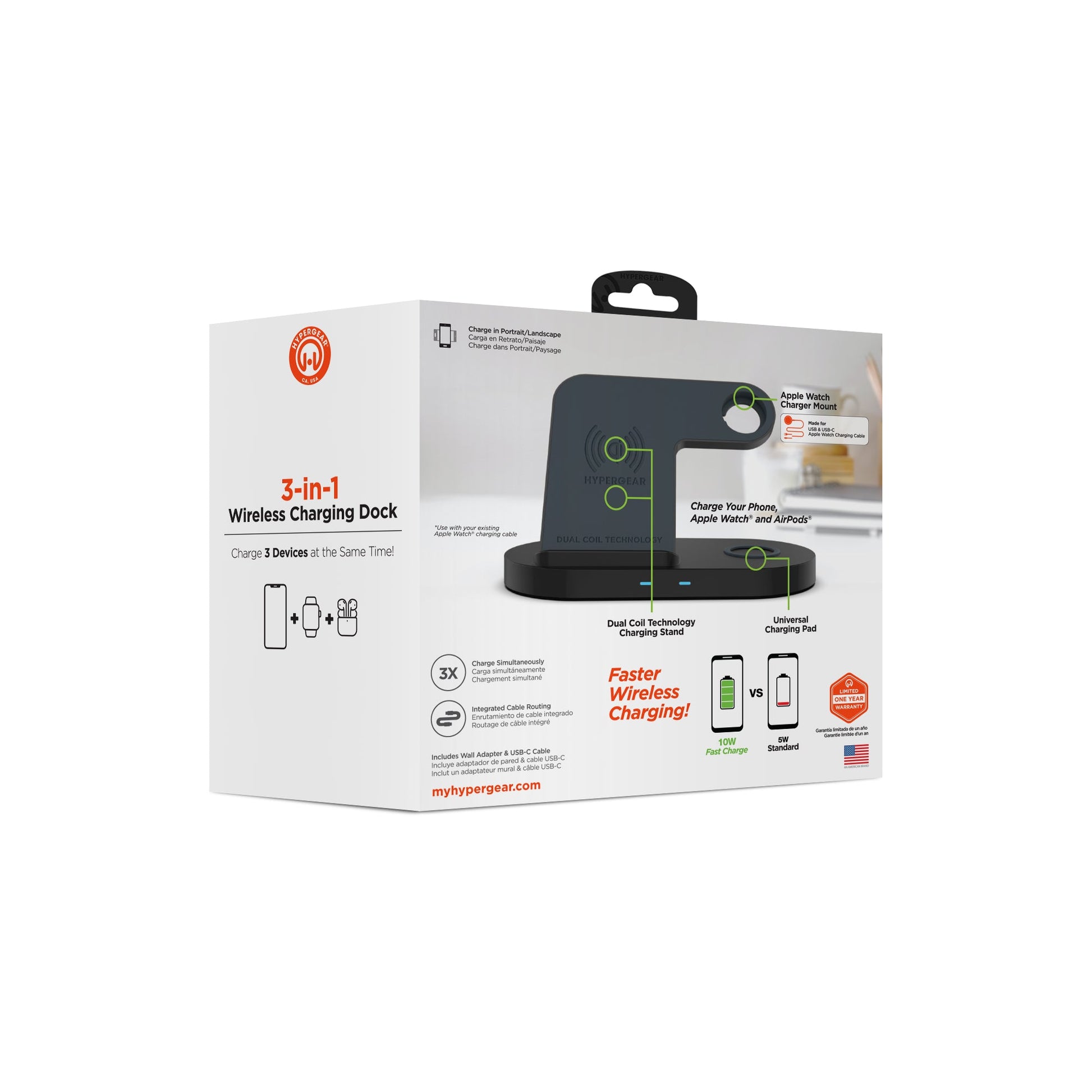 3-in-1 Wireless Charging Dock Phone + Apple Watch + AirPods - US Stores