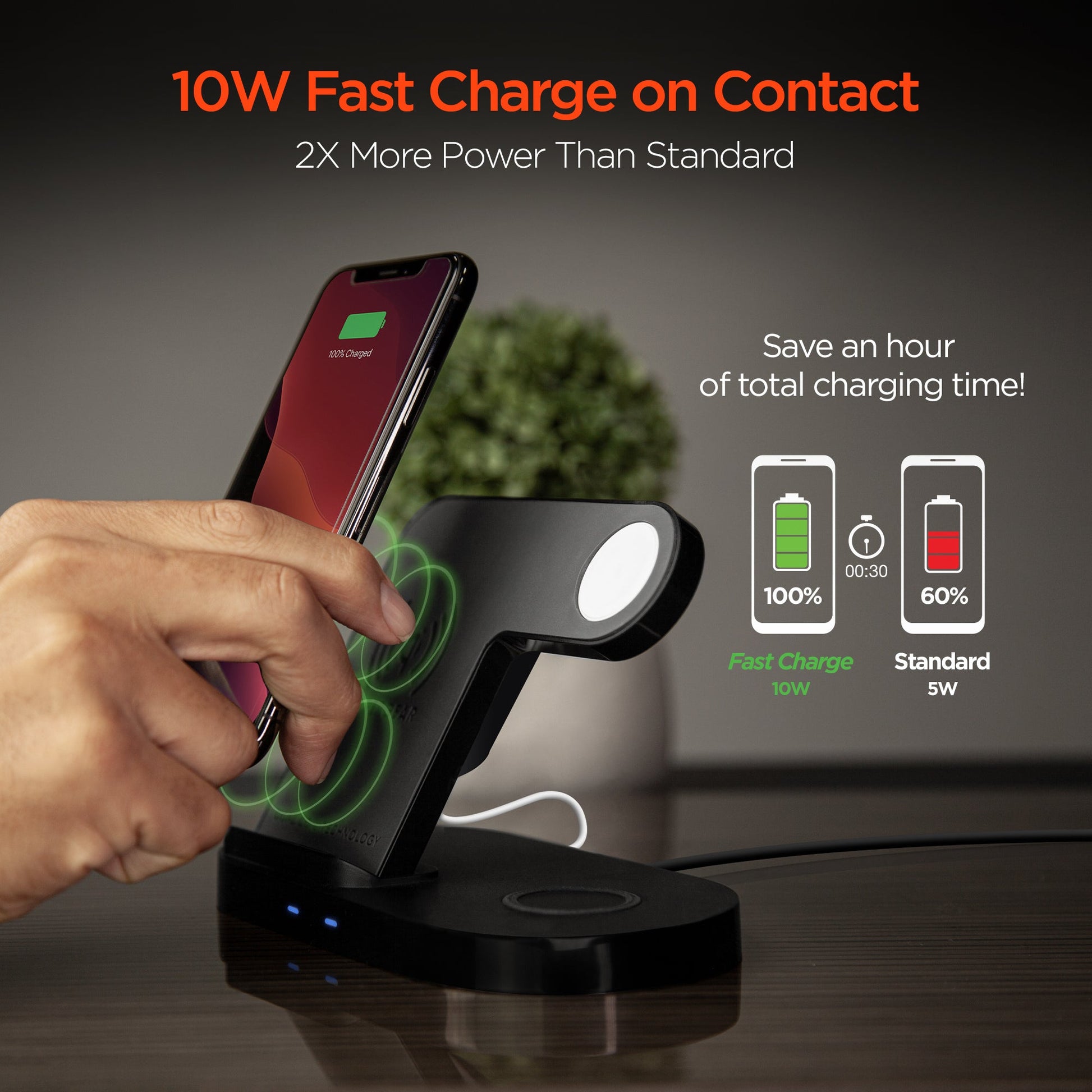 3-in-1 Wireless Charging Dock Phone + Apple Watch + AirPods - US Stores