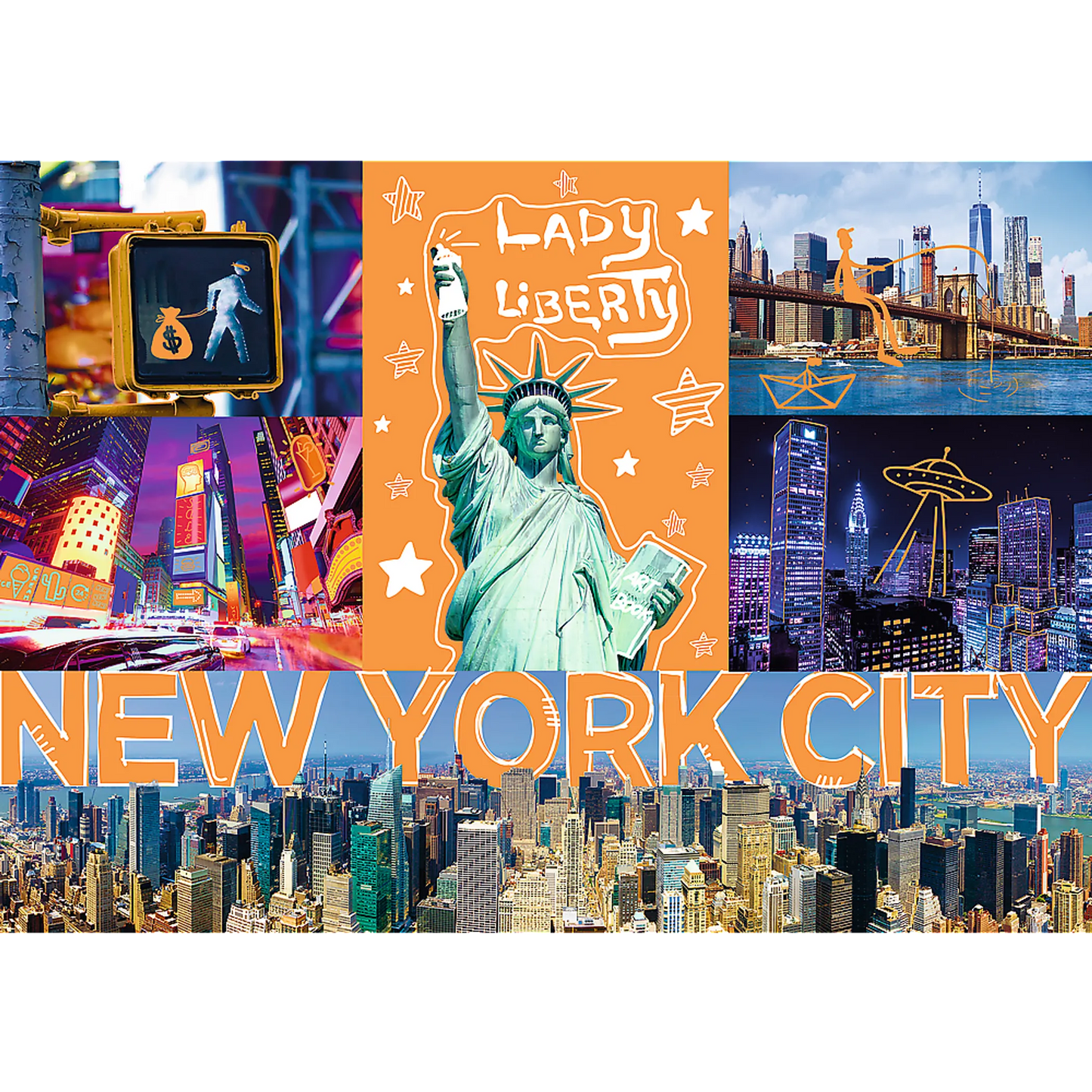 Jigsaw Puzzles - "1000 Neon Color Line" - Neon city / Trefl