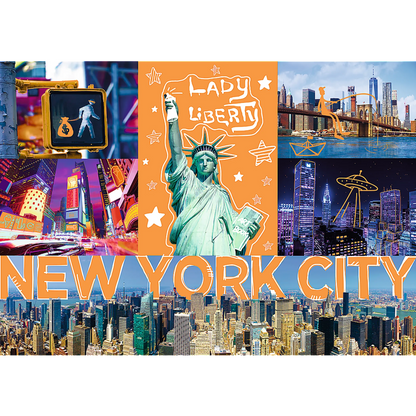 Jigsaw Puzzles - "1000 Neon Color Line" - Neon city / Trefl